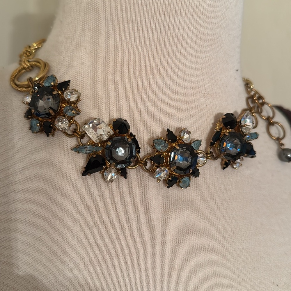 Vicki Sarge London Vintage Elegant Blue and Gold Necklace